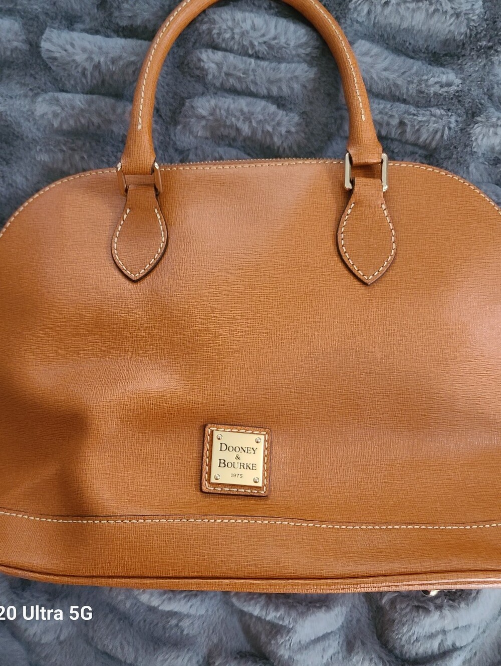Dooney & Bourke Saffiano Domed Zip Satchel Brown Satchel